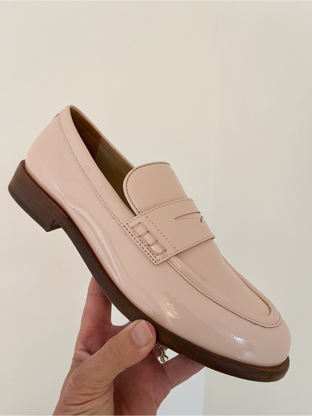 Thursday Boot Company Patent Leather Penny Loafer Size 9.5 Light Pink